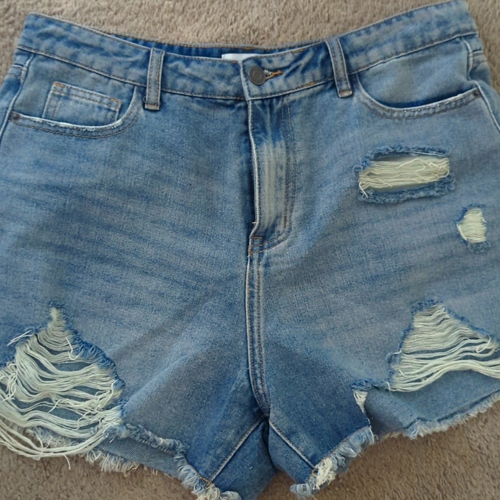 High rise jean shorts